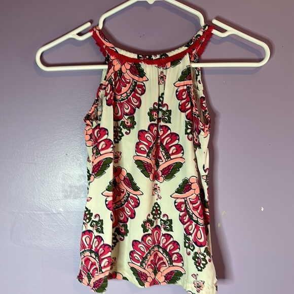 Carter’s Girls Floral Tank Top Magenta Fringe Scoop Neck Size 7 Summer - Picture 2 of 4
